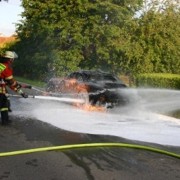2012 Porsche 911 test model on fire