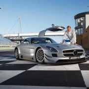Mika Hakkinen with a Mercedes SLS AMG GT3