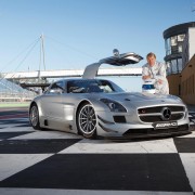 Mika Hakkinen with a Mercedes SLS AMG GT3