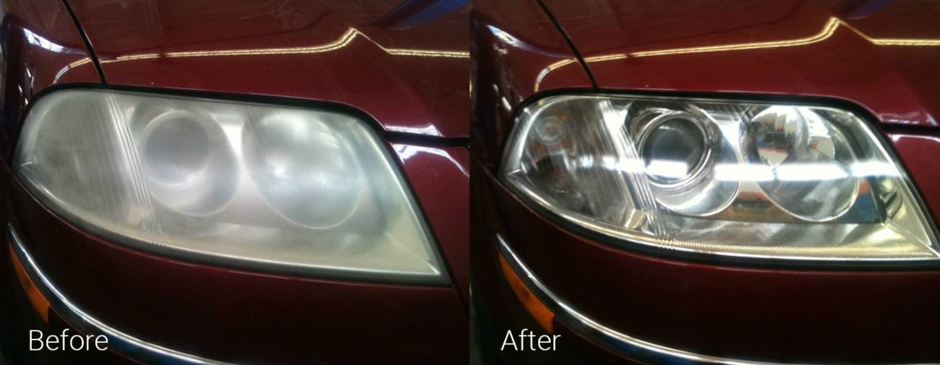 Headlights Restoration Before & After VW Passat