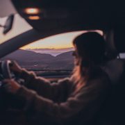Woman driving a car